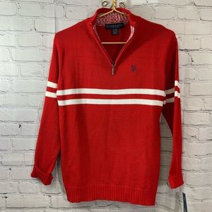 US POLO ASSN. Red & White Sweater
